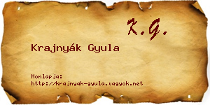 Krajnyák Gyula névjegykártya